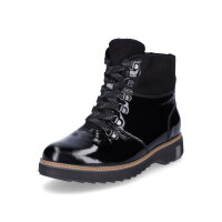 Waldläufer Damen Leder Schnürboot schwarz Lack