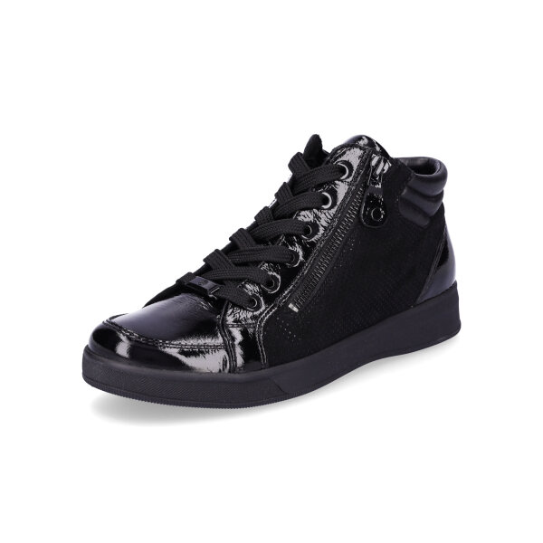 Ara Damen Leder Sneaker schwarz Lack