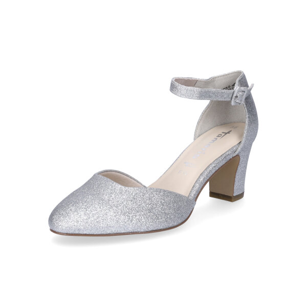 Tamaris Damen Pumps silber Glitzer
