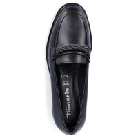 Tamaris Damen Leder Slipper schwarz