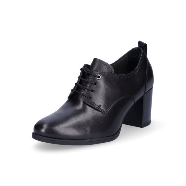 Tamaris Damen Leder Schn&uuml;rpumps schwarz