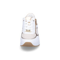 Marco Tozzi Damen Keil Sneaker wei&szlig; gold