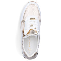 Marco Tozzi Damen Keil Sneaker wei&szlig; gold