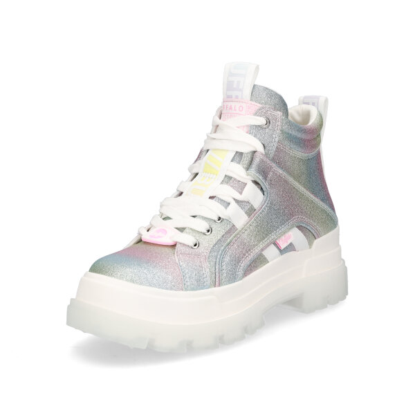 Buffalo Damen Schn&uuml;rboot Aspha NC Mid multi glitter