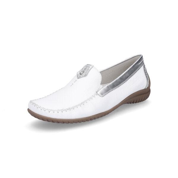 Gabor Damen Mokassin wei&szlig; silber