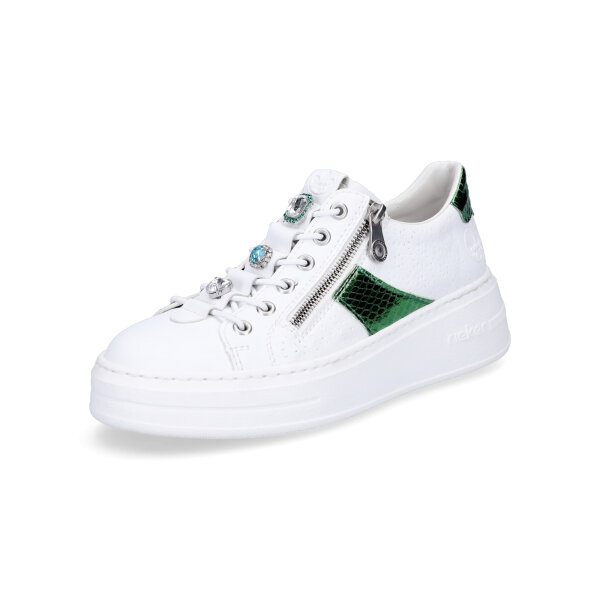 Rieker Damen Plateau Sneaker wei&szlig;