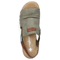 Rieker Damen Sandale gr&uuml;n braun