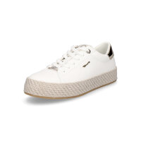 Tamaris Damen Plateau Sneaker weiß gold