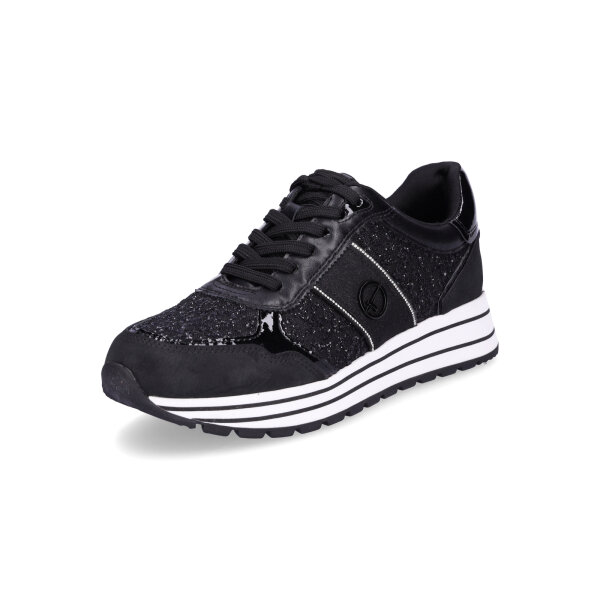 Tamaris Damen Sneaker schwarz Glitzer
