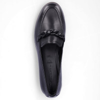 Tamaris Damen Leder Loafer schwarz