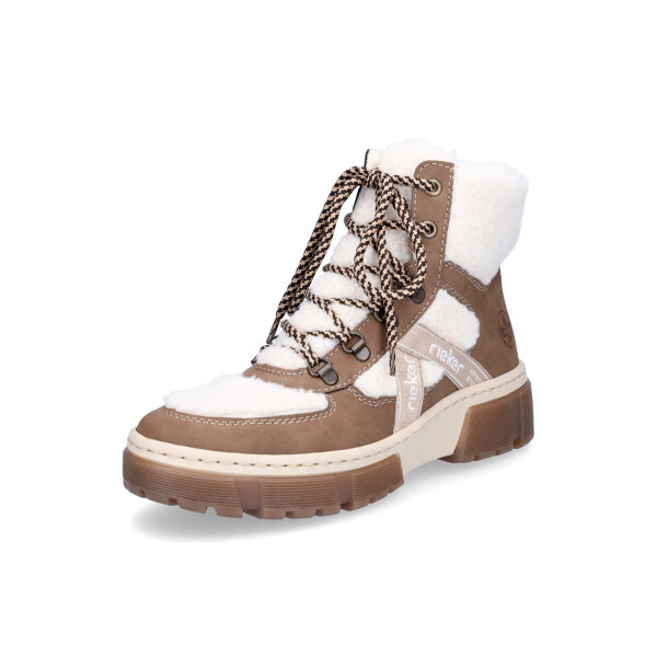 Rieker Damen Schnürboot beige weiß