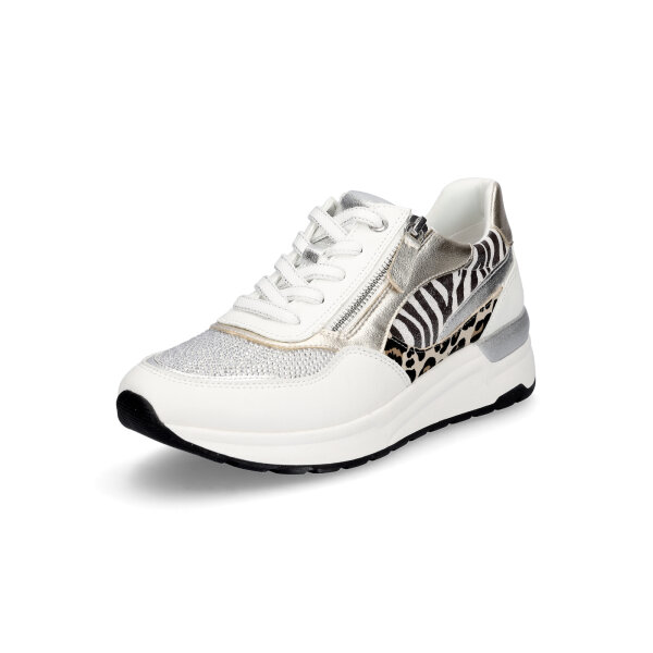 Marco Tozzi Damen Sneaker weiß Animal Print