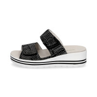 Waldläufer Damen Pantolette Michelle schwarz weiß