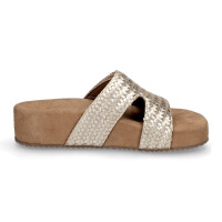 Lazamani Damen Pantolette Mille gold