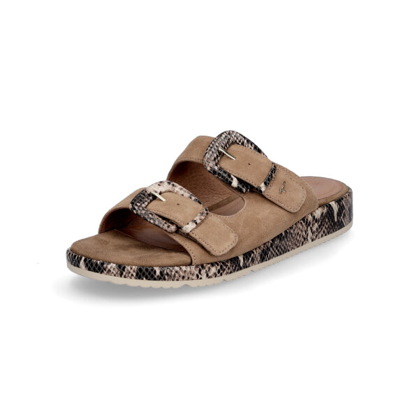 Tamaris Damen Pantolette beige python
