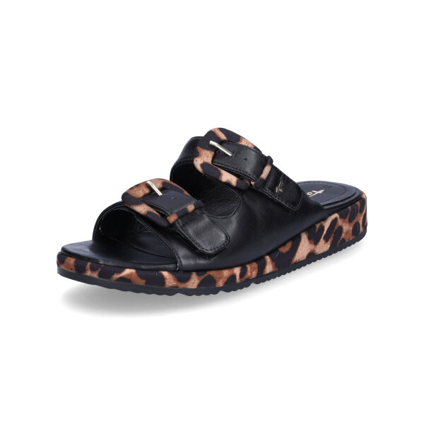Tamaris Damen Pantolette schwarz leo