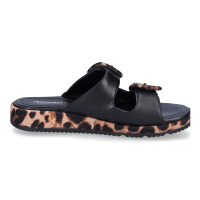 Tamaris Damen Pantolette schwarz leo