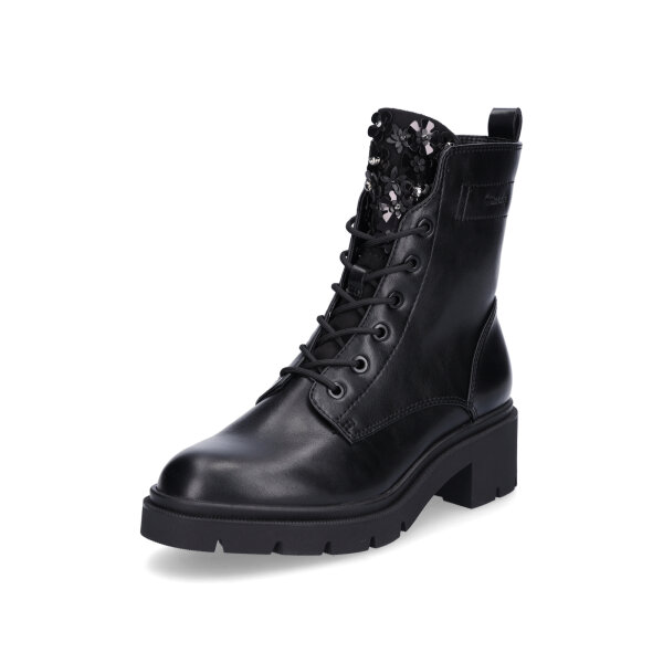 Tamaris Damen Schn&uuml;rboot schwarz