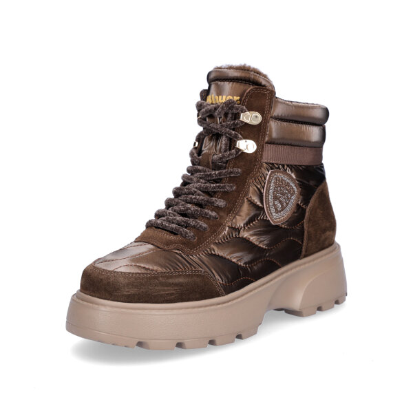 Blauer Damen Schn&uuml;rboot Blanca dunkelbraun