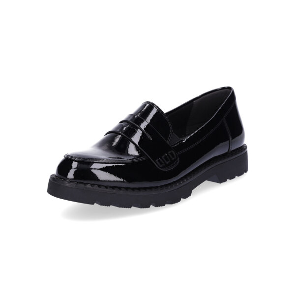 Tamaris Damen Slipper schwarz Lack