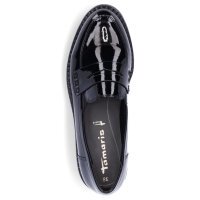 Tamaris Damen Slipper schwarz Lack