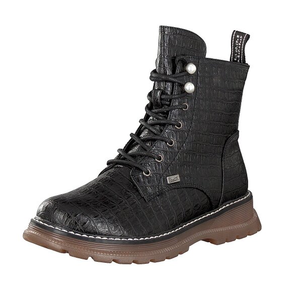 Rieker Damen Schn&uuml;rboot schwarz