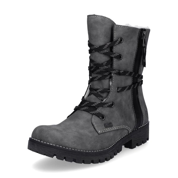 Rieker Damen Schn&uuml;rboot grau