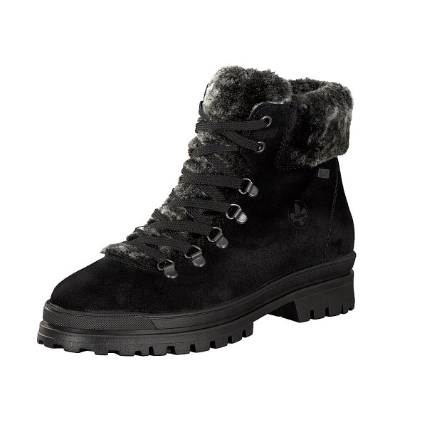 Rieker Damen Schn&uuml;rboot schwarz