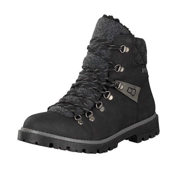 Rieker Damen Schn&uuml;rboot schwarz