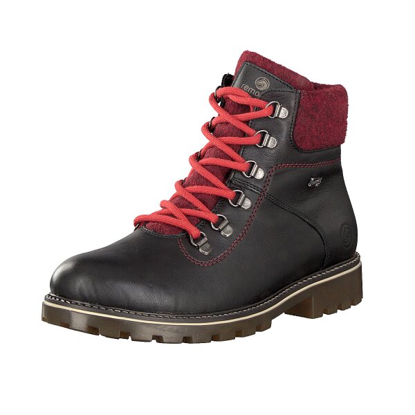 Remonte Damen Schn&uuml;rboot schwarz