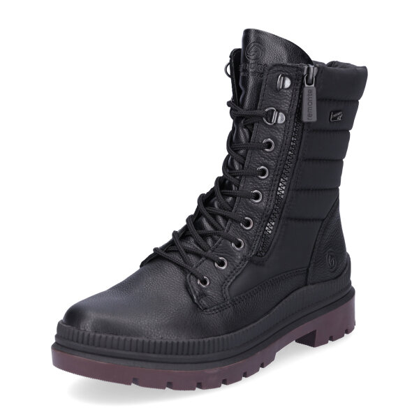 Remonte Damen Schn&uuml;rboot schwarz