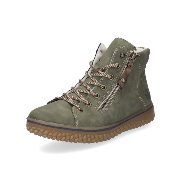 Rieker Damen Schn&uuml;rboot gr&uuml;n