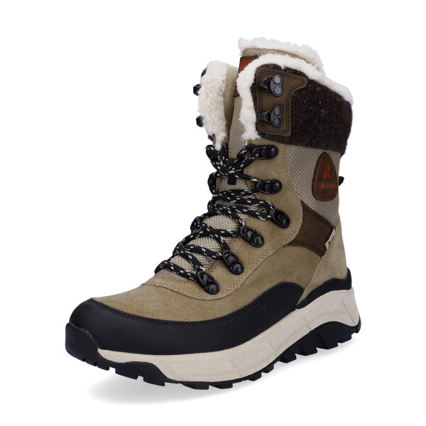 Rieker Evolution Damen Schn&uuml;rboot beige kombi