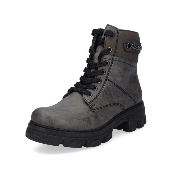 Rieker Damen Schn&uuml;rboot grau