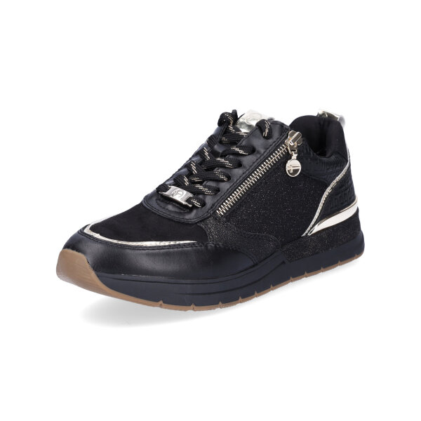 Tamaris Damen Sneaker schwarz gold