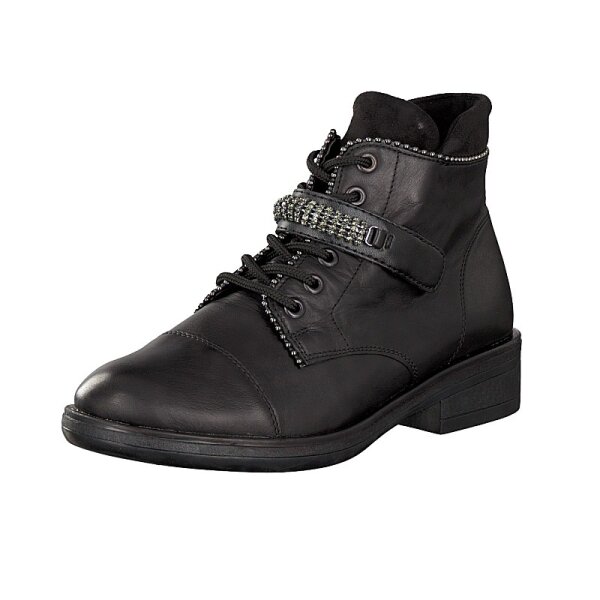 Remonte Damen Schn&uuml;rboot schwarz