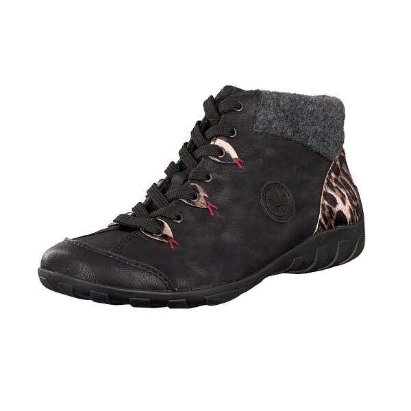 Rieker Damen Schn&uuml;rboot schwarz