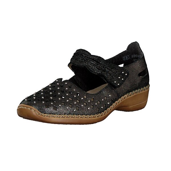 Rieker Damen Slipper schwarz