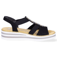 Rieker Damen Keil Sandalette schwarz