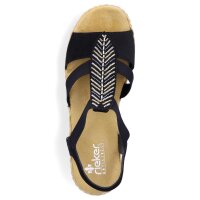 Rieker Damen Keil Sandalette schwarz