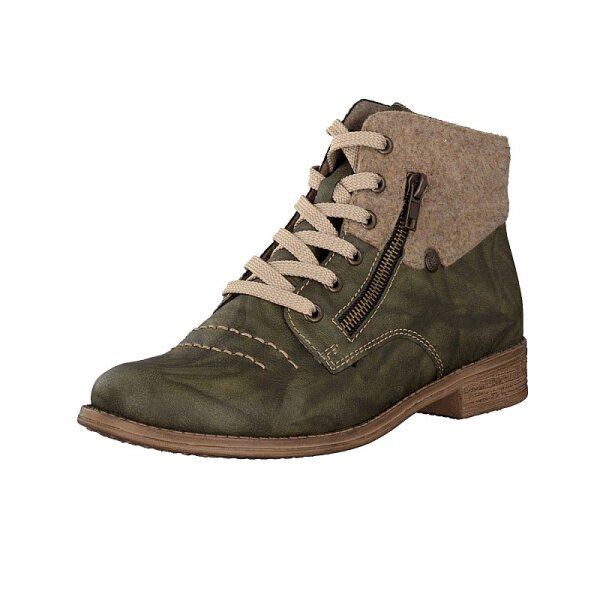 Rieker Damen Schn&uuml;rboot gr&uuml;n