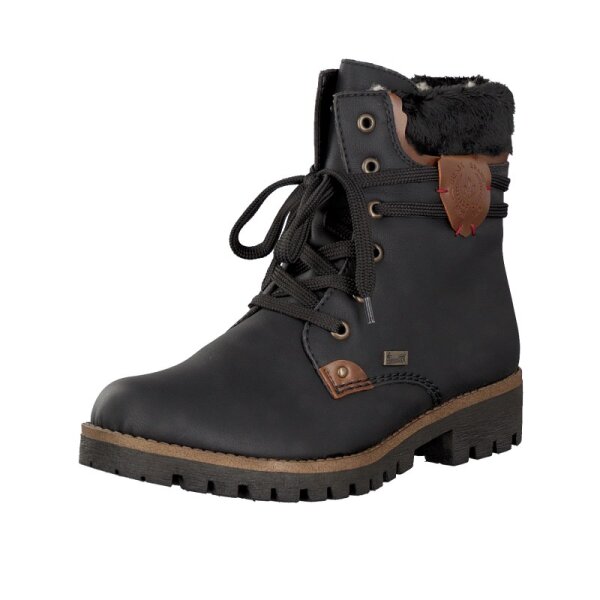 Rieker Damen Schn&uuml;rboot schwarz