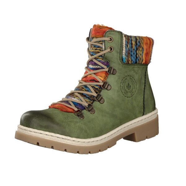 Rieker Damen Schn&uuml;rboot gr&uuml;n
