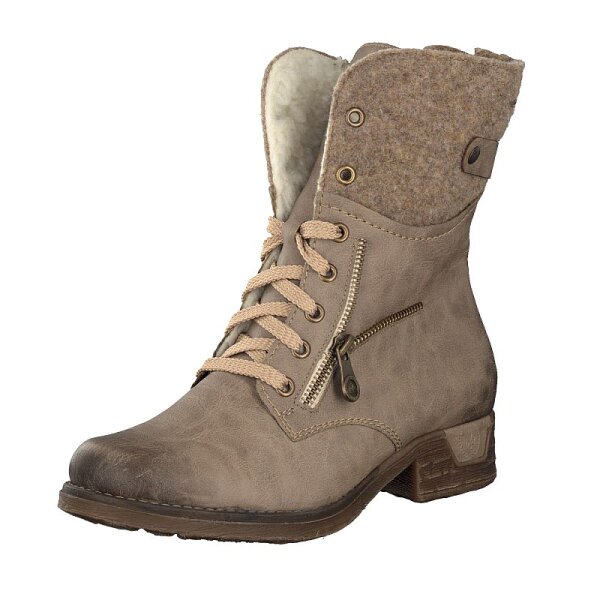 Rieker Damen Schn&uuml;rboot beige