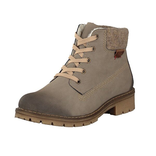 Rieker Damen Schn&uuml;rboot beige