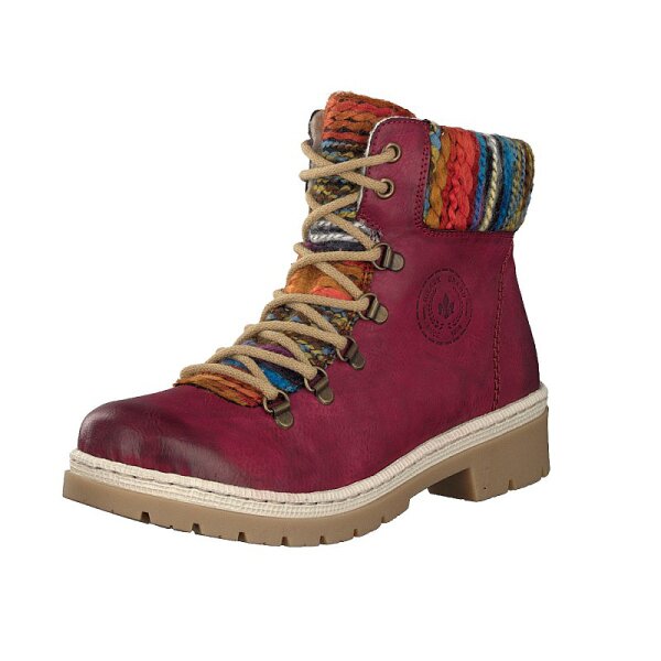 Rieker Damen Schn&uuml;rboot rot