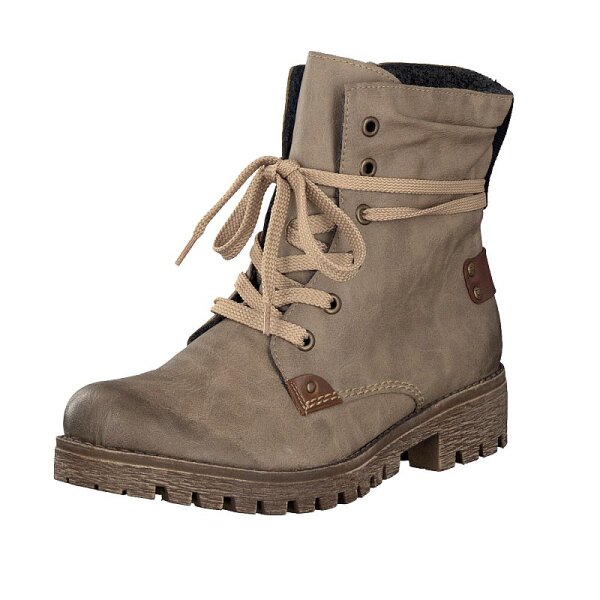 Rieker Damen Schn&uuml;rboot beige