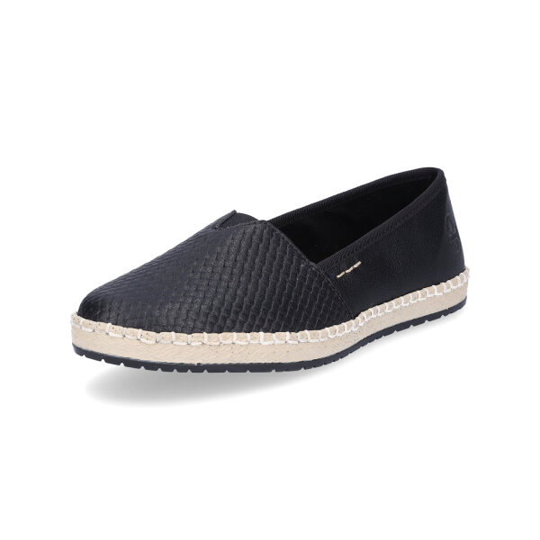 Rieker Damen Leder Slipper schwarz