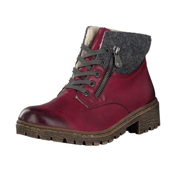 Rieker Damen Schn&uuml;rboot rot