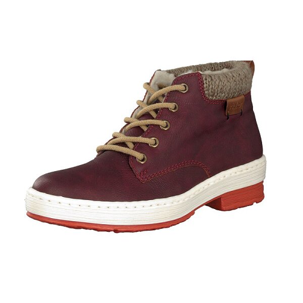 Rieker Damen Schn&uuml;rboot rot